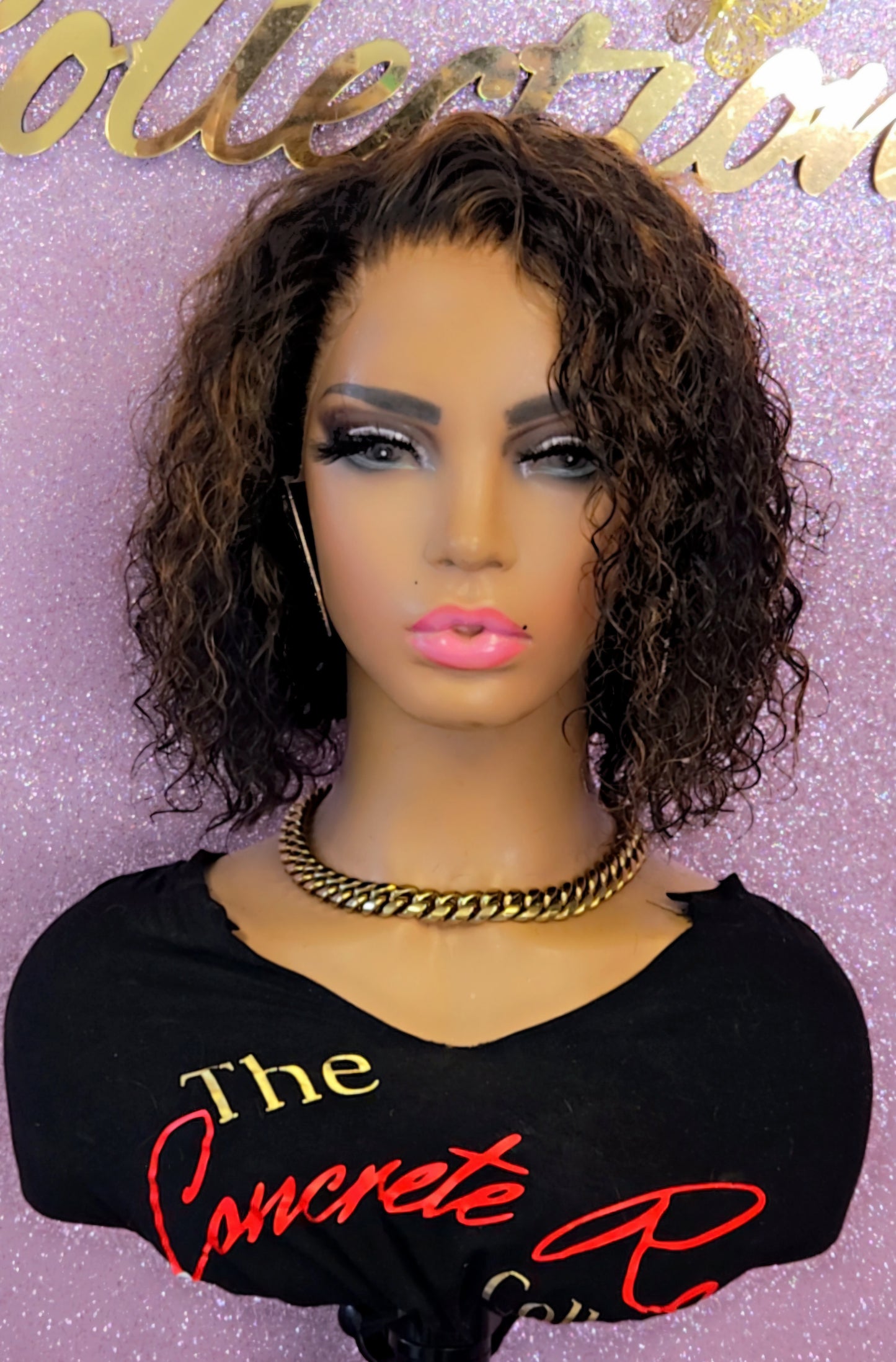 Glueless Highlighted Deep Wave 13x4 Frontal Bob Wig