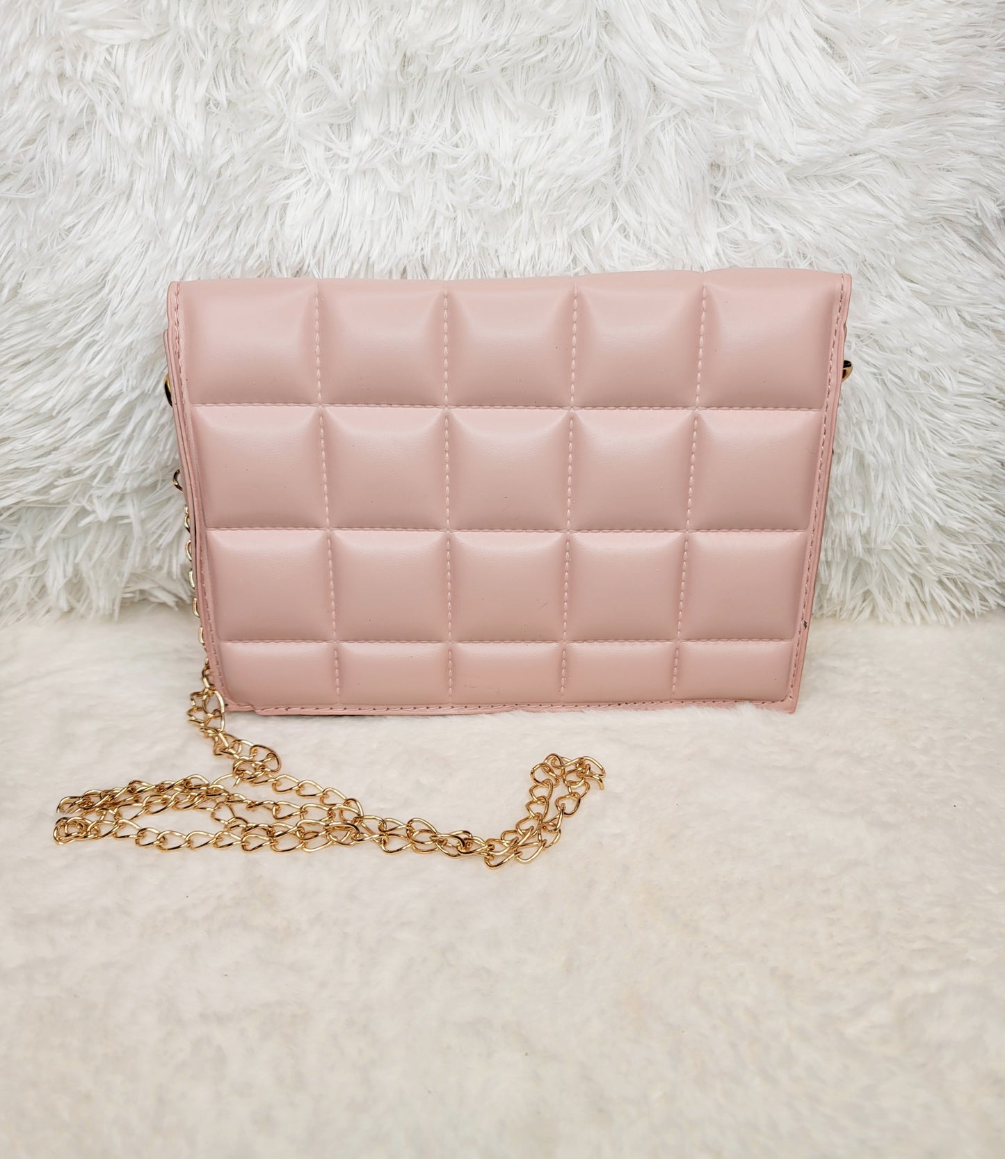 Quilted Purse w/ Slim Gold Chain