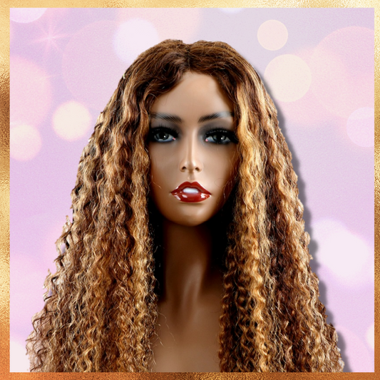 Curly Highlighted Frontal Wig
