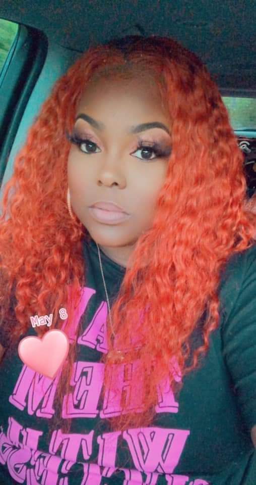 Burnt Orange Deep Wave Frontal Wig