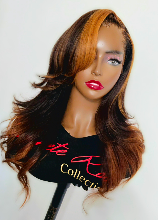 24 Inch Body Wave Highlighted Glueless 13x4 Frontal Wig
