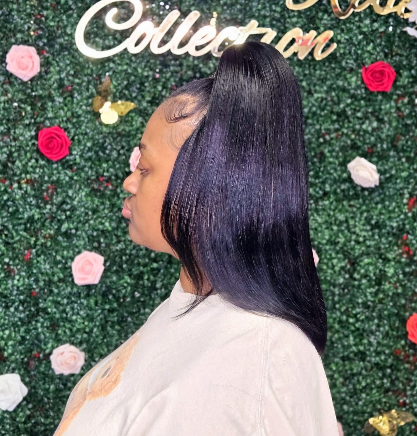 Bonded (Glue Adhesive) Half Up, Half Down Style