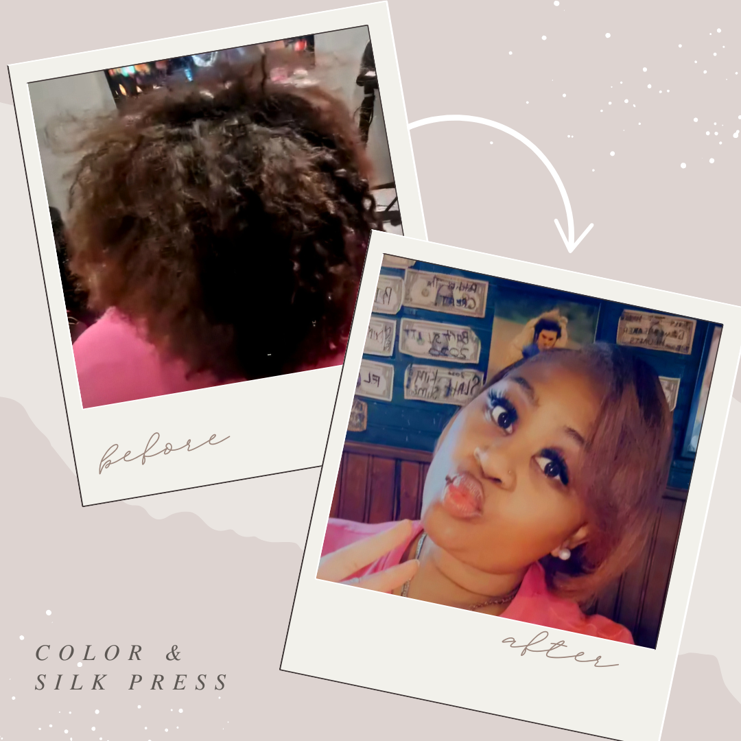 Hair Coloring and Silk Press