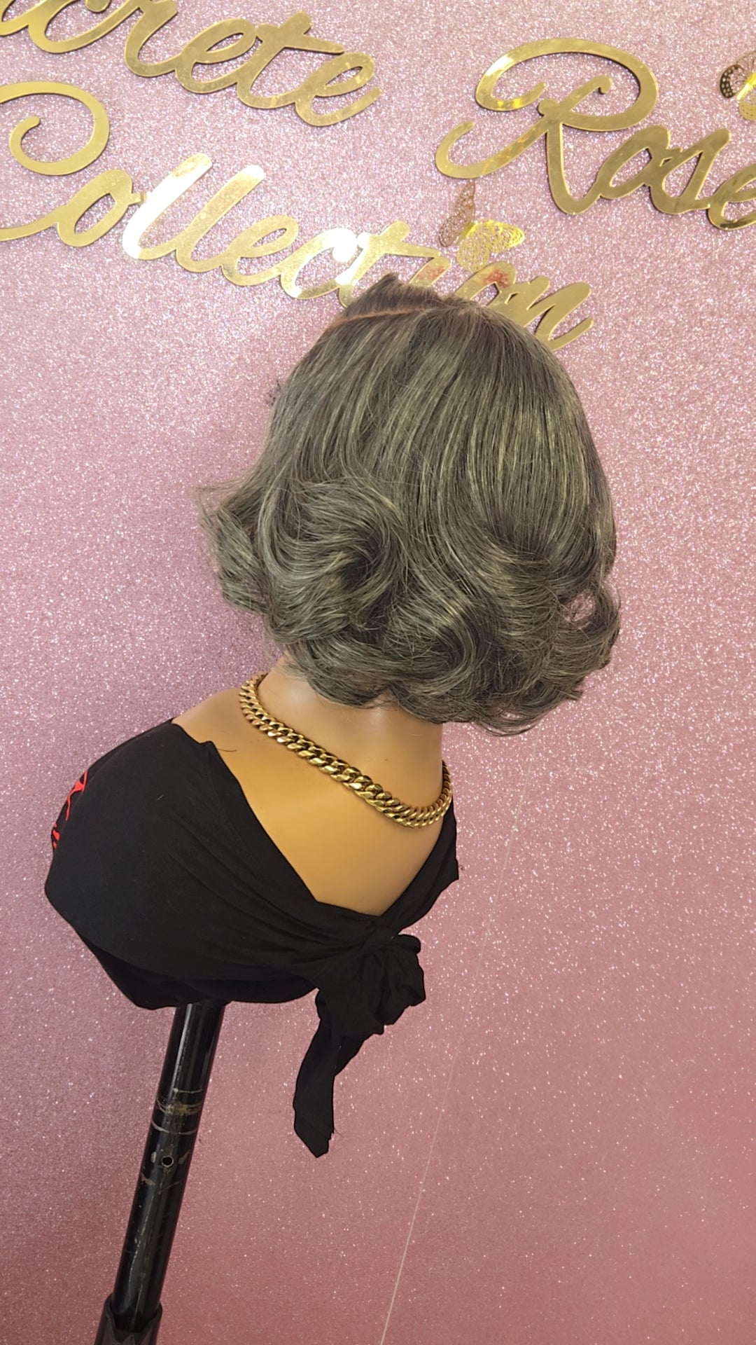 Glueless Salt and Pepper  5x5 Closure Wig