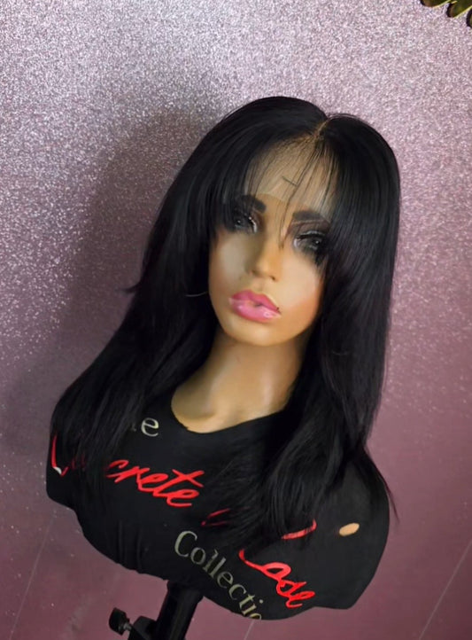20 inch Yaki Straight 5x5 Closure Wig