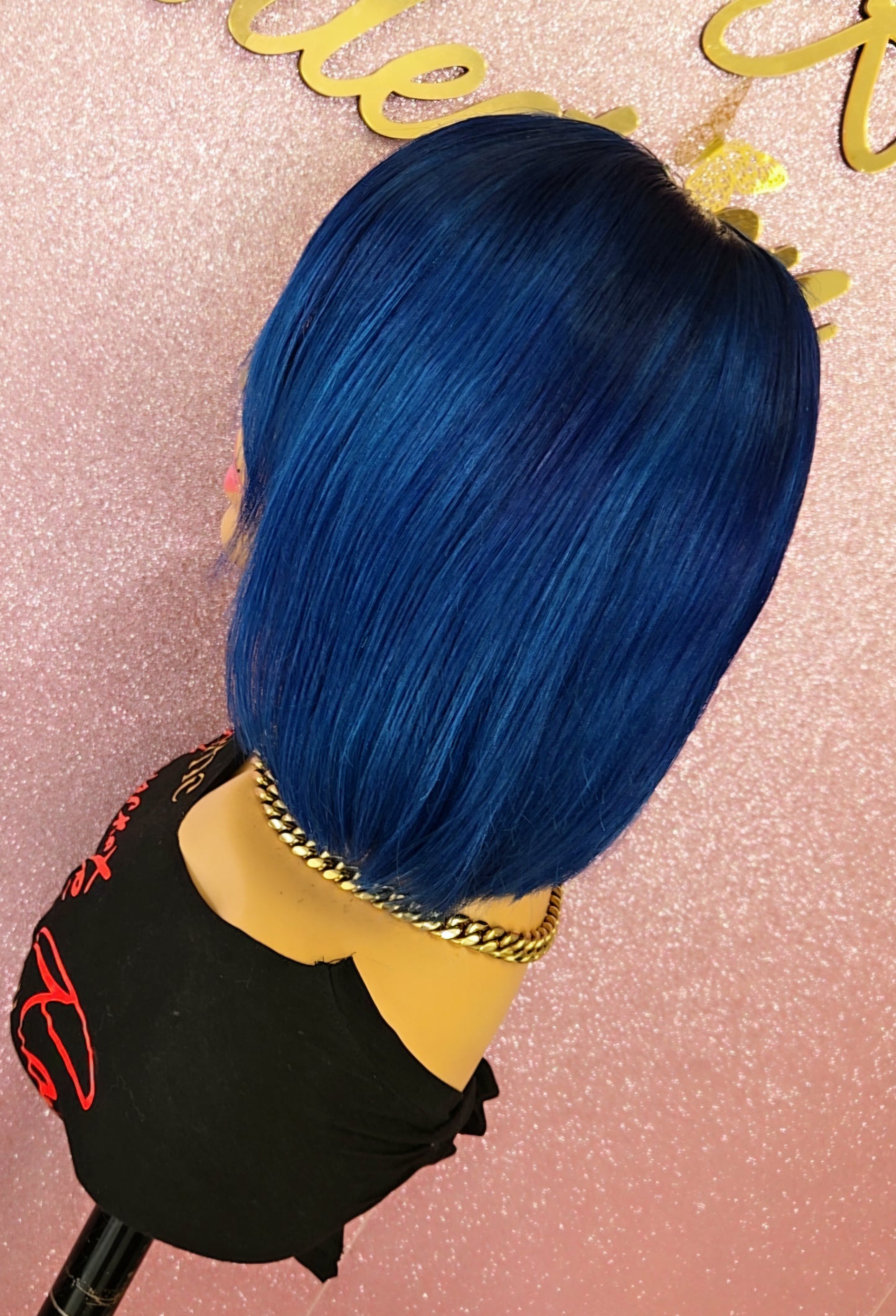 Blue 5x5 Closure Bob Wig