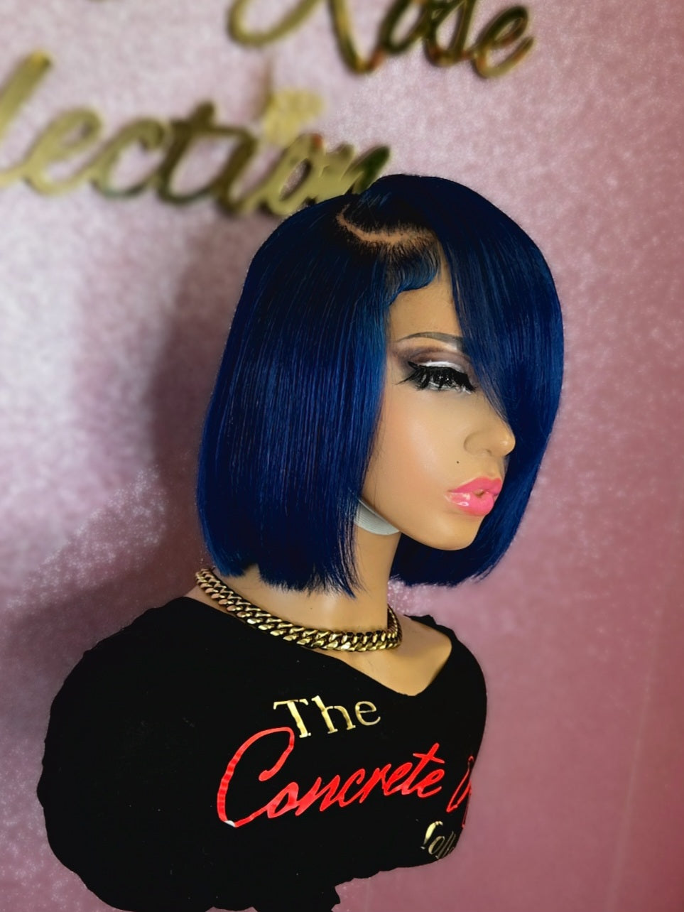 Blue 5x5 Closure Bob Wig