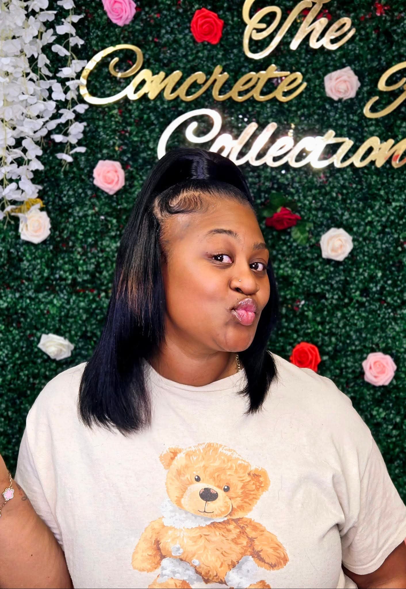 Bonded (Glue Adhesive) Half Up, Half Down Style