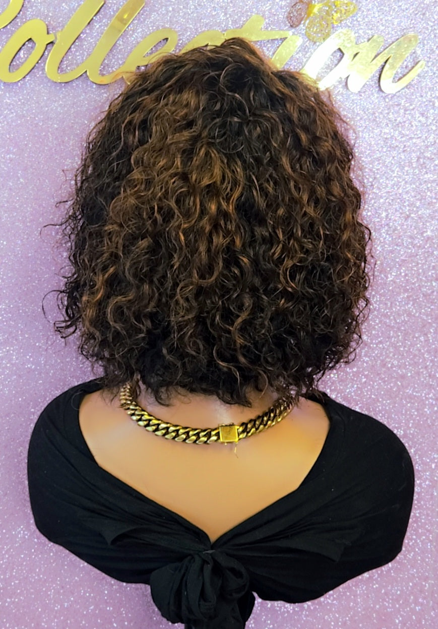 Glueless Highlighted Deep Wave 13x4 Frontal Bob Wig