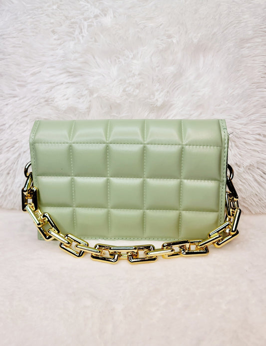 Quilted Purse w/ Gold Chain (variety of colors)