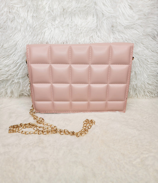 Quilted Purse w/ Slim Gold Chain